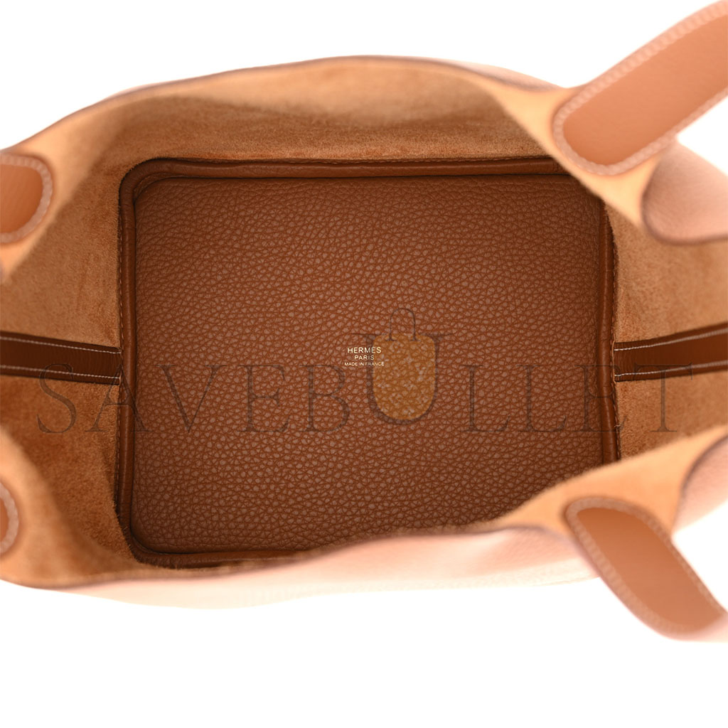 H**mes taurillon clemence picotin lock 22 mm gold (22*21*18cm)